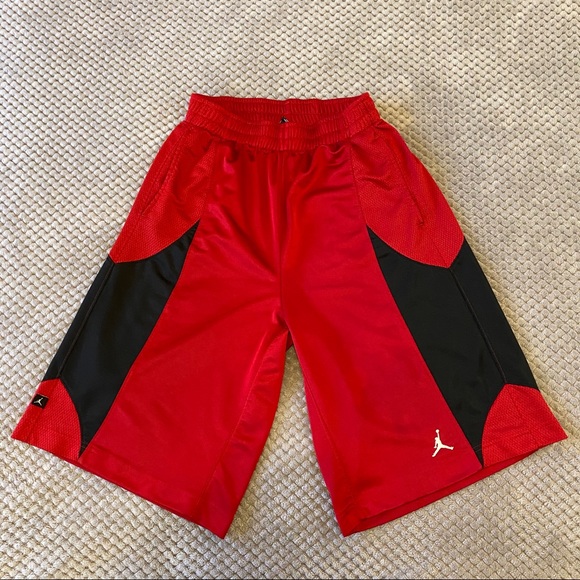 red jordan basketball shorts